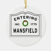 Eingang Massachusetts Stadt Mansfield Keramik Ornament (Vorne)