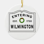 Eingang Massachusetts Stadt Wilmington Keramik Ornament (Vorne)