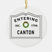 Eingang Massachusetts Städtische Kanton Keramik Ornament (Vorne)