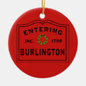 Eingang Massachusetts Town Burlington Keramik Orn Keramik Ornament (Vorne)
