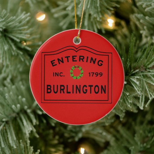 Eingang Massachusetts Town Burlington Keramik Orn Ornament (Baum)