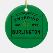 Eingang Massachusetts Town Burlington Keramik Orn Ornament (Hinten)