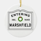 Eingang Massachusetts Town Marshfield Keramik Ornament (Vorne)