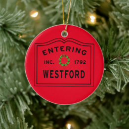 Eingang Massachusetts Town Westford Keramik Ornam Keramik Ornament