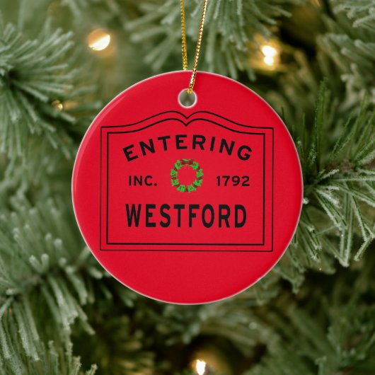 Eingang Massachusetts Town Westford Keramik Ornam Ornament (Baum)