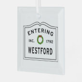 Eingang Massachusetts Town Westford MA Ornament Aus Glas (Vorderseite links)