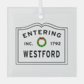 Eingang Massachusetts Town Westford MA Ornament Aus Glas (Vorderseite)