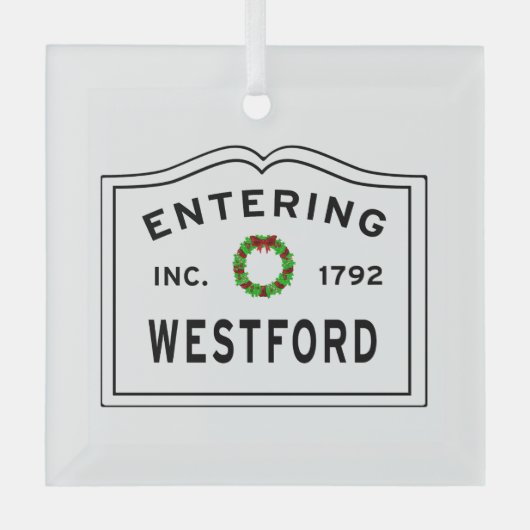 Eingang Massachusetts Town Westford MA Ornament Aus Glas (Vorderseite)