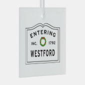 Eingang Massachusetts Town Westford MA Ornament Aus Glas (Vorderseite Rechts)