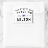 Eingang Milton MA Quadratischer Aufkleber (Tasche)