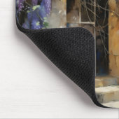 Eingang mit violetten Blumen Mousepad (Ecke)