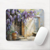 Eingang mit violetten Blumen Mousepad (Mit Mouse)