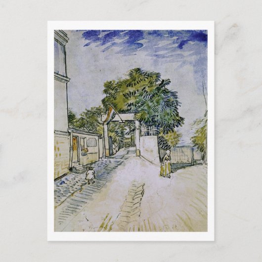 Eingang Moulin de la Galette, Vincent van Gogh Postkarte (Vorderseite)