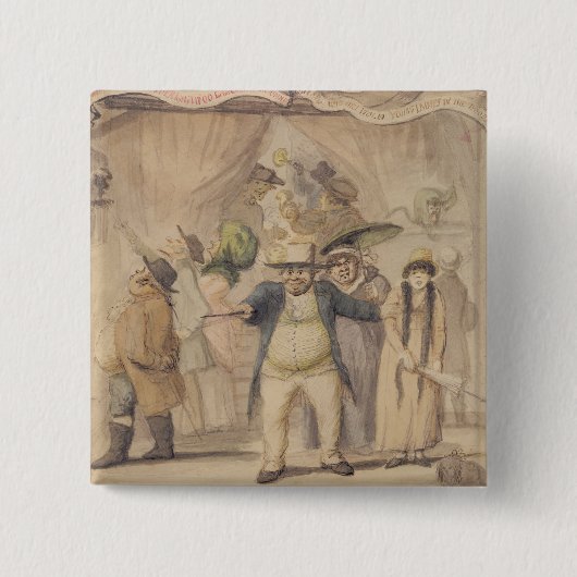Eingang Pidcocks zum Ausstellungs-Zelt an einer Button (Vorderseite)
