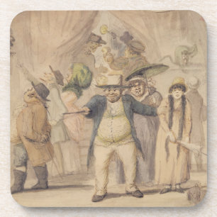 Eingang Pidcocks zum Ausstellungs-Zelt an einer Getränkeuntersetzer