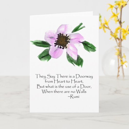 Eingang Rumi Aquarell-Gruß Karte (Gelbe Blume)