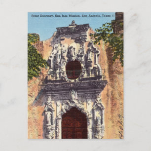 Eingang, San Jose Mission, San Antonio, Texas Postkarte