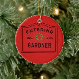 Eingang Stadt Massachusetts Gardner Keramik Ornament