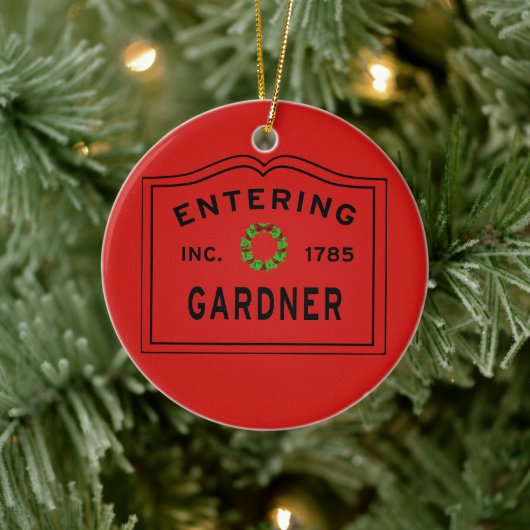 Eingang Stadt Massachusetts Gardner Keramik Ornament (Baum)