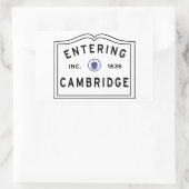 Eingang von Cambridge Massachusetts Rechteckiger Aufkleber (Tasche)