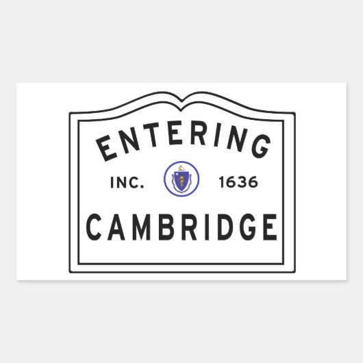 Eingang von Cambridge Massachusetts Rechteckiger Aufkleber (Vorderseite)
