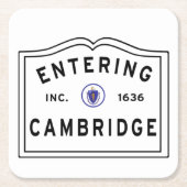 Eingang von Cambridge Massachusetts Rechteckiger Pappuntersetzer (Vorderseite)