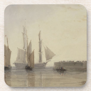 Eingang zu Calais-Hafen, 1829 (w/c, Stift u. Untersetzer