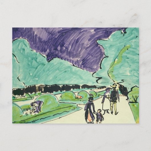 Eingang zu einem großen Garten in Dresden, 1905 Postkarte (Vorderseite)