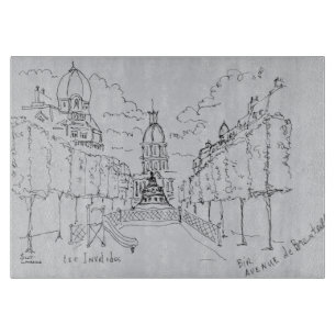 Eingang zu Les Invalides, Paris, Frankreich Schneidebrett