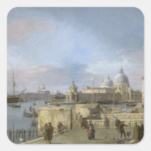 Eingang zum Canal Grande durch Canaletto Quadratischer Aufkleber