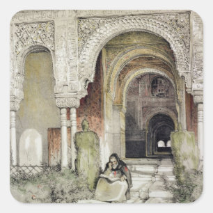 Eingang zum Hall der zwei Schwestern (Sala de l Quadratischer Aufkleber