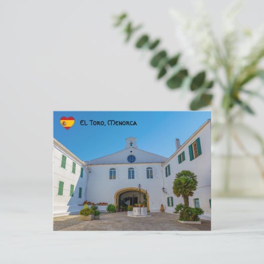 Eingang zum Kloster Monte Toro - Menorca, Spanien Postkarte (Stehend Vorderseite)