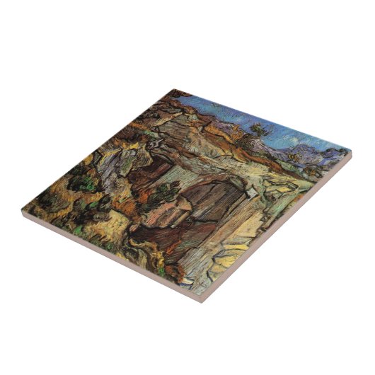 Eingang zum Quarry, Saint-Remy von Vincent van Gog Fliese (Seite)