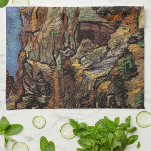 Eingang zum Quarry, Saint-Remy von Vincent van Gog Geschirrtuch (Gefaltet)