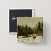 Eingang zum Wald im Winter Button (Vorne & Hinten)