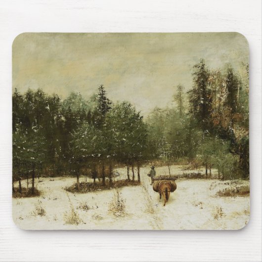 Eingang zum Wald im Winter Mousepad (Vorne)