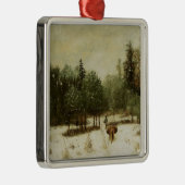 Eingang zum Wald im Winter Silbernes Ornament (Rechts)