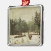 Eingang zum Wald im Winter Silbernes Ornament (Links)