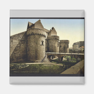 Eingang zur Burg, Nantes, Frankreich Vintag Fotoch Magnet