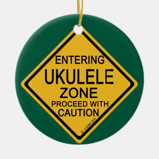Eingang zur Ukulele-Zone Keramik Ornament (Vorne)