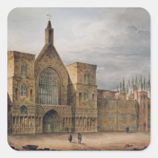 Eingang zur Westminster Hall, 1807 Quadratischer Aufkleber (Vorderseite)