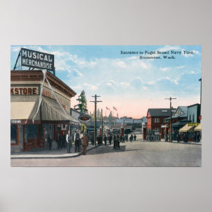 Eingangs-Ansicht zum US-Marine-Schiffs-Yard Poster