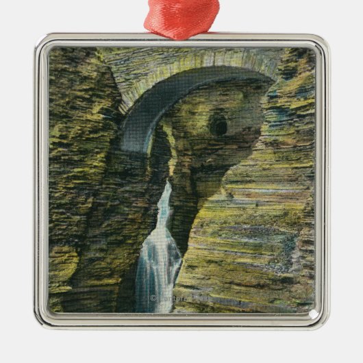 Eingangs-Kaskaden-und Wache-Brücken-Ansicht Ornament Aus Metall (Vorne)