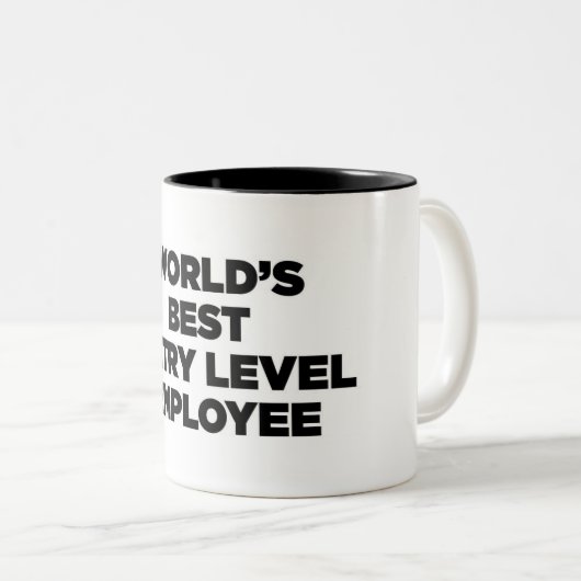 Eingangsstufe-Angestellter der Welt bester Zweifarbige Tasse (VorderseiteRechts)