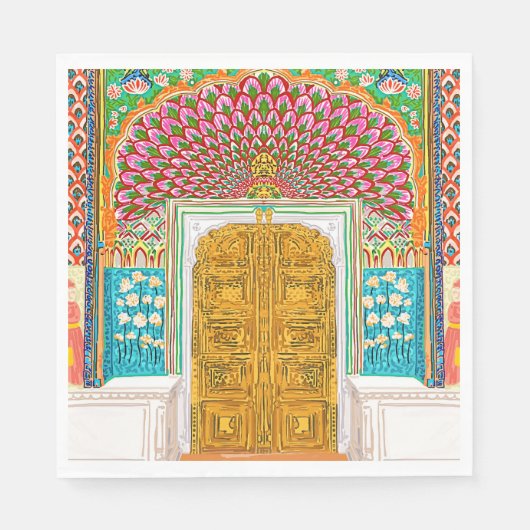Eingangstür zum Jaipur Palace Serviette (Vorderseite)