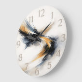Eingebettete Zeit — Abstrakte Gestik Große Wanduhr (Winkel)