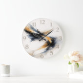 Eingebettete Zeit — Abstrakte Gestik Große Wanduhr (Zuhause)
