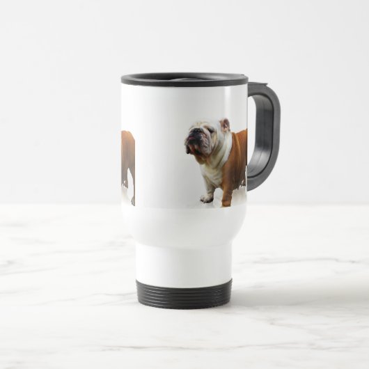 Eingebildete Bulldoggen-Reise-Tasse Reisebecher (VorderseiteRechts)