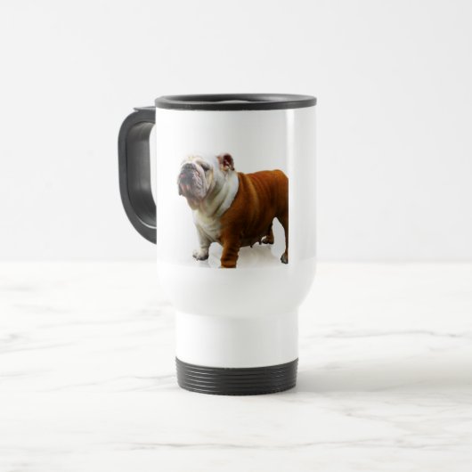 Eingebildete Bulldoggen-Reise-Tasse Reisebecher (Vorderseite Links)