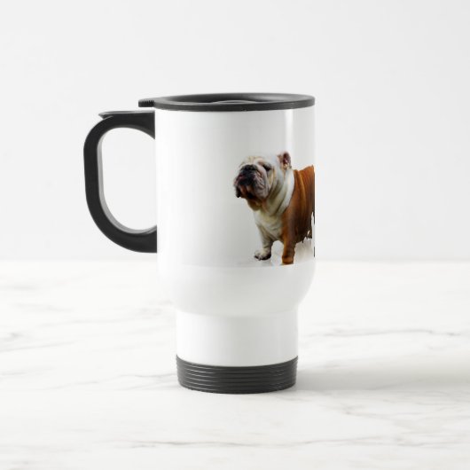 Eingebildete Bulldoggen-Reise-Tasse Reisebecher (Links)